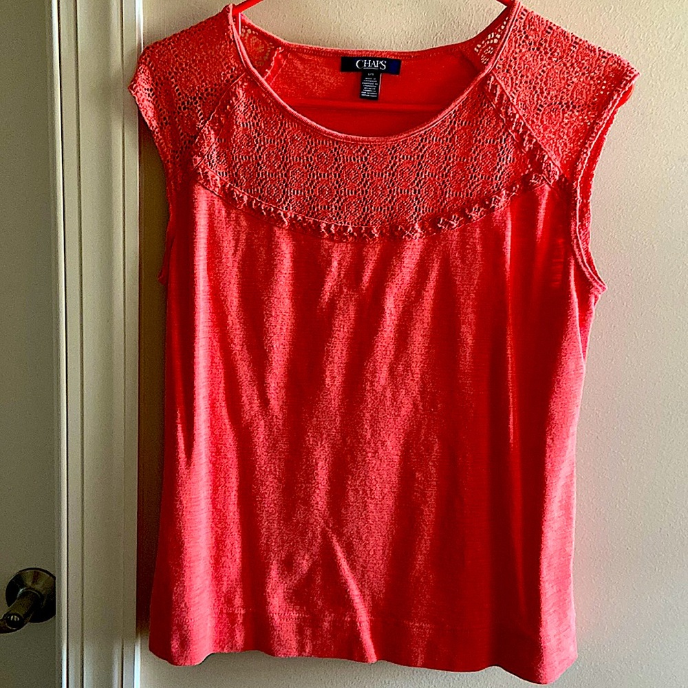 Chaps Coral Summer Top , Size Large